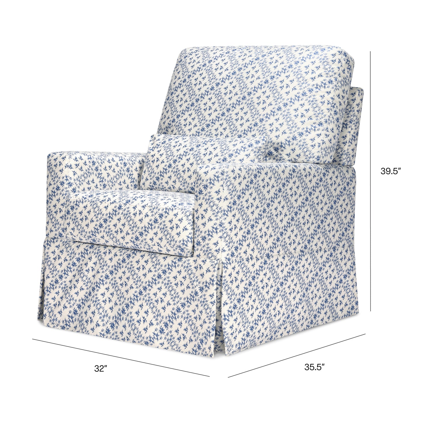 M21787BLT,Sarah Flint x Namesake Crawford Swivel Glider in Blue Lattice Performance Eco-Weave