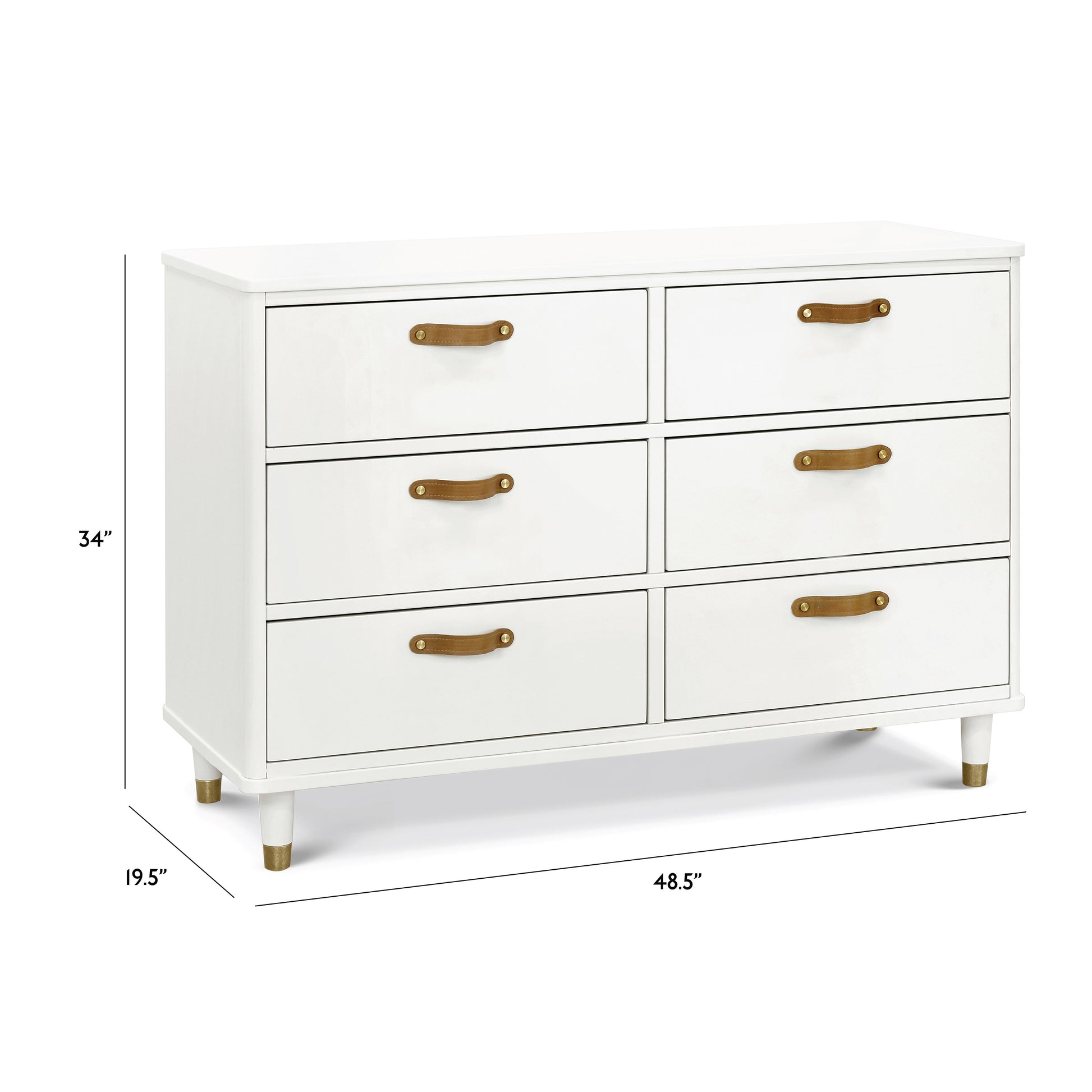 B14316RW,Tanner 6-Drawer Dresser in Warm White