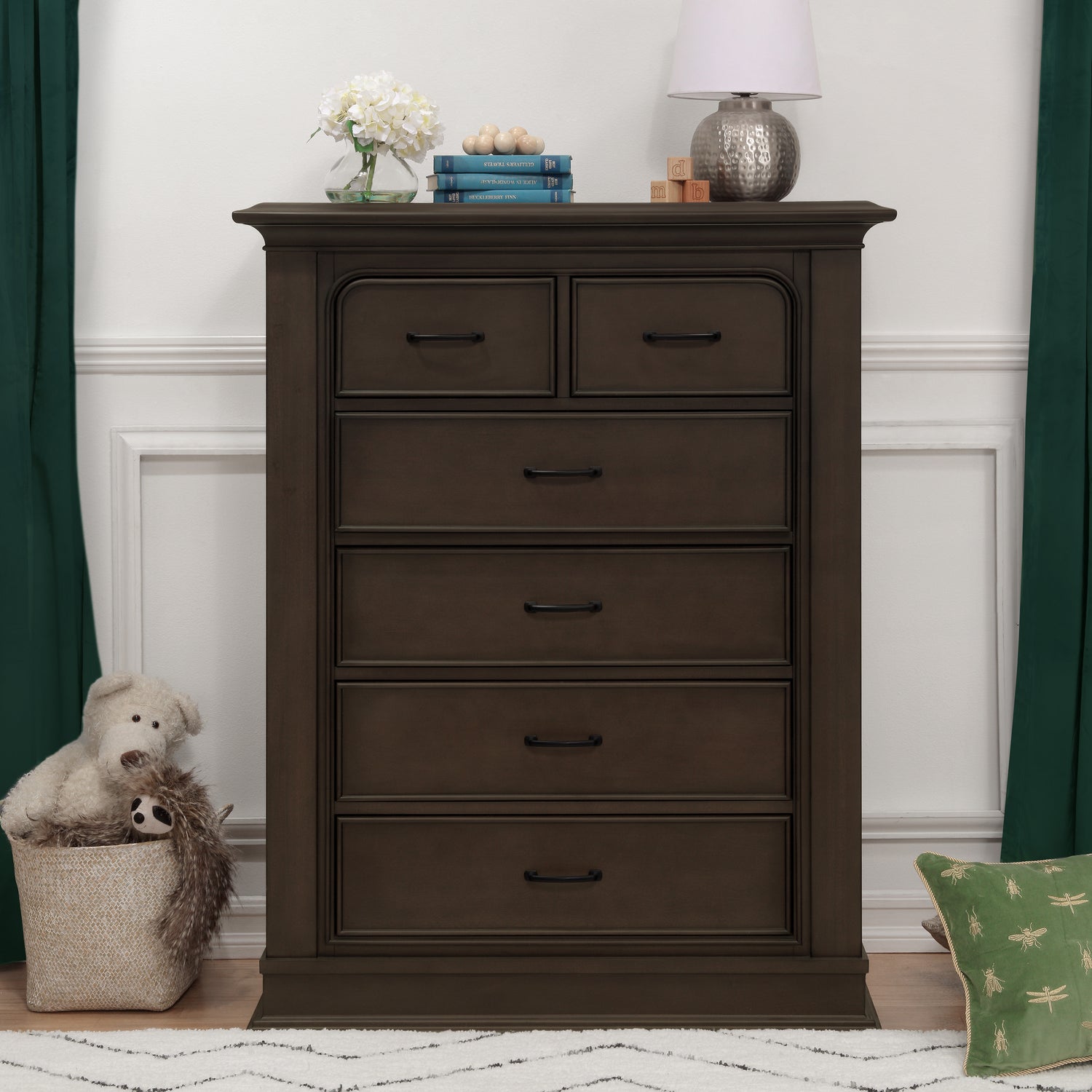 M20425BS,Rhodes 6-Drawer Chest in Brownstone