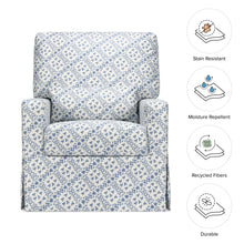 M21787BLT,Sarah Flint x Namesake Crawford Swivel Glider in Blue Lattice Performance Eco-Weave