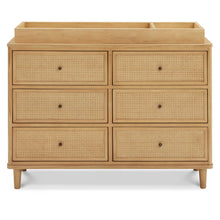 M23716HYHC,Marin with Cane 6 Drawer Assembled Dresser in Honey and Honey Cane