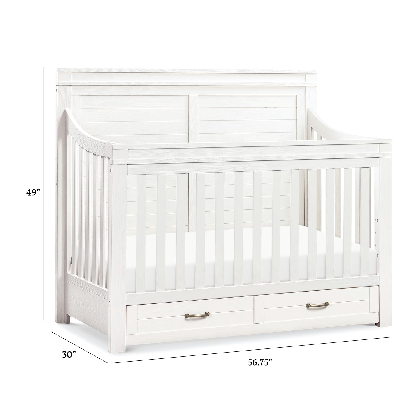 M21101HW,Wesley Farmhouse 4-in-1 Convertible Crib in Heirloom White