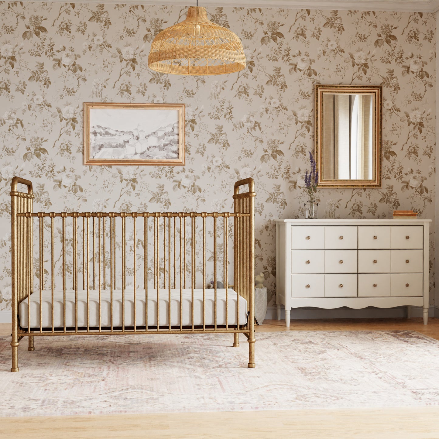 M15501VG,Abigail 3-in-1 Convertible Crib in Vintage Gold