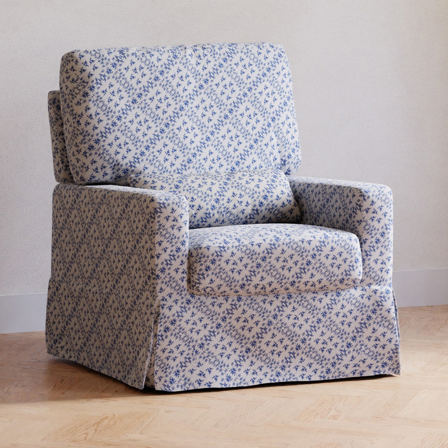 M21787BLT,Sarah Flint x Namesake Crawford Swivel Glider in Blue Lattice Performance Eco-Weave