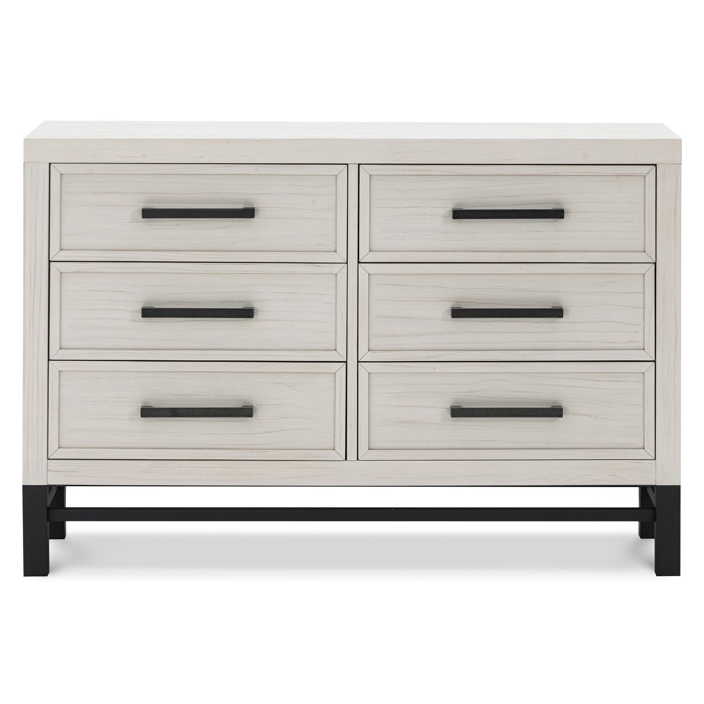 B25816WDF,Newbern 6-Drawer Assembled Dresser in White Driftwood