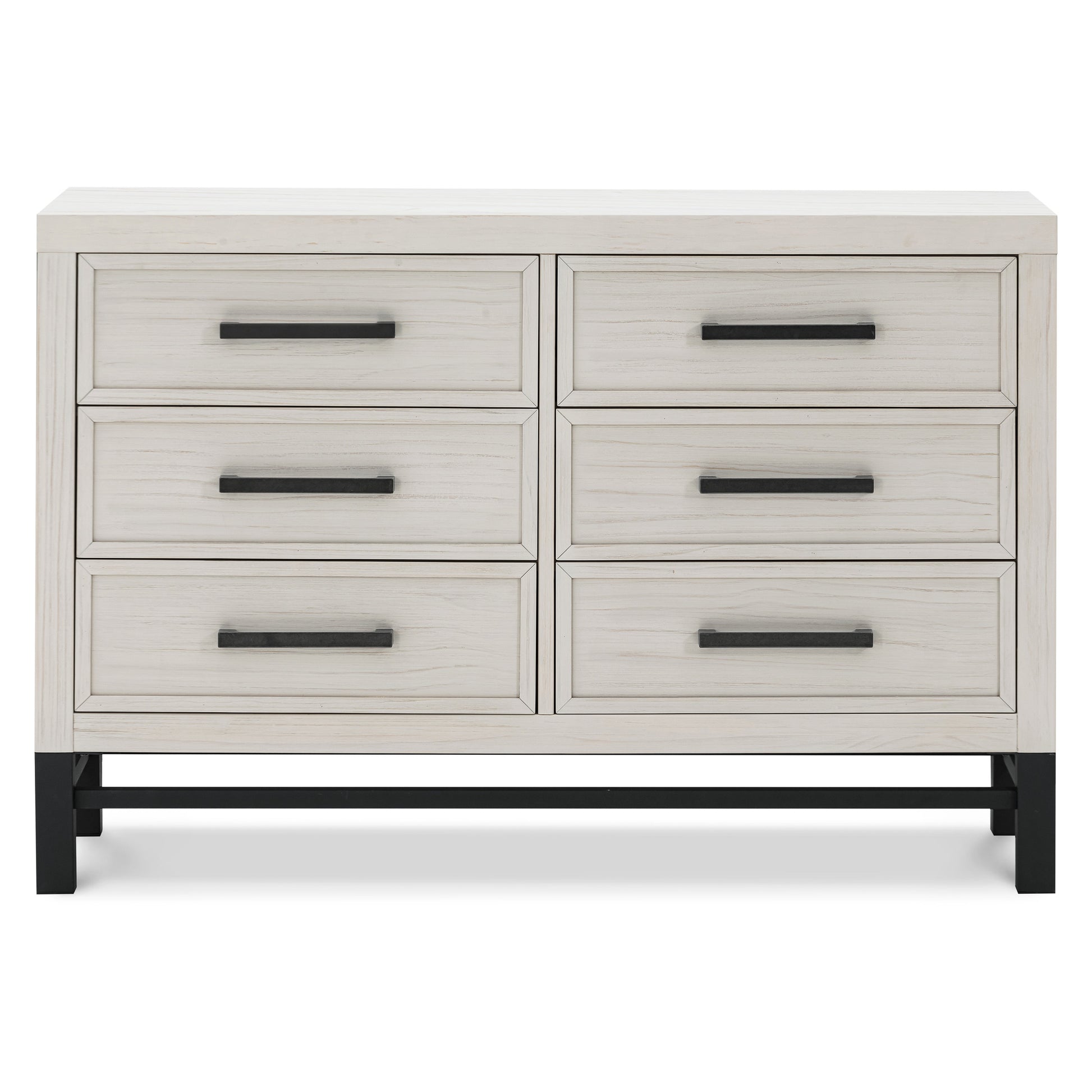 B25816WDF,Newbern 6-Drawer Assembled Dresser in White Driftwood