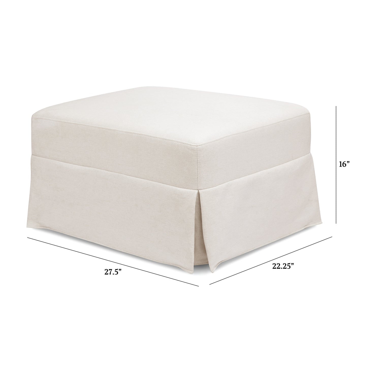 M21785PCMEW,Crawford Gliding Ottoman in Performance Cream Eco-Weave