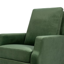 M22287FGVLB,Crewe Recliner and Swivel Glider in Forest Green Velvet w/Light Wood Base