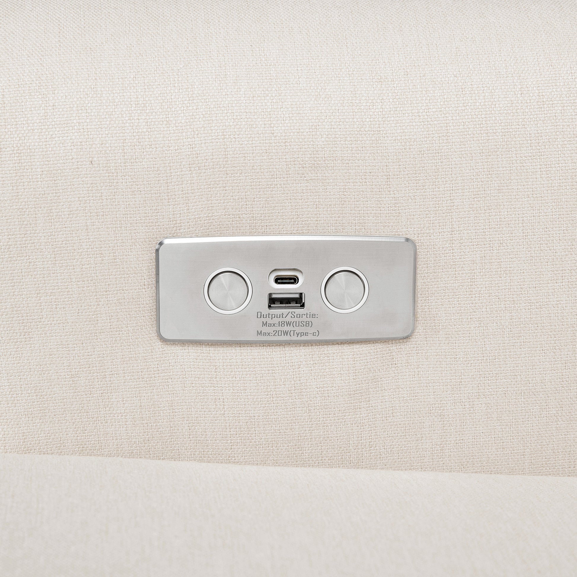 M21987PCMEW,Harbour Power Recliner in Performance Cream Eco-Weave