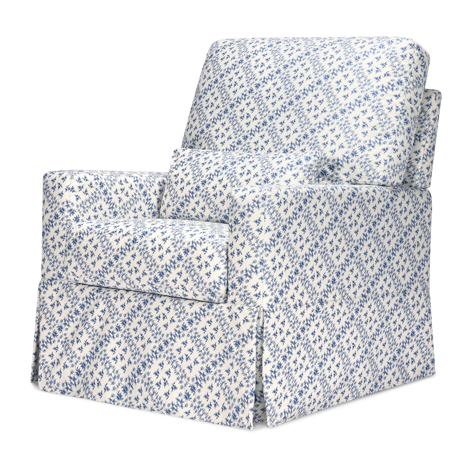 M21787BLT,Sarah Flint x Namesake Crawford Swivel Glider in Blue Lattice Performance Eco-Weave