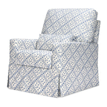 M21787BLT,Sarah Flint x Namesake Crawford Swivel Glider in Blue Lattice Performance Eco-Weave