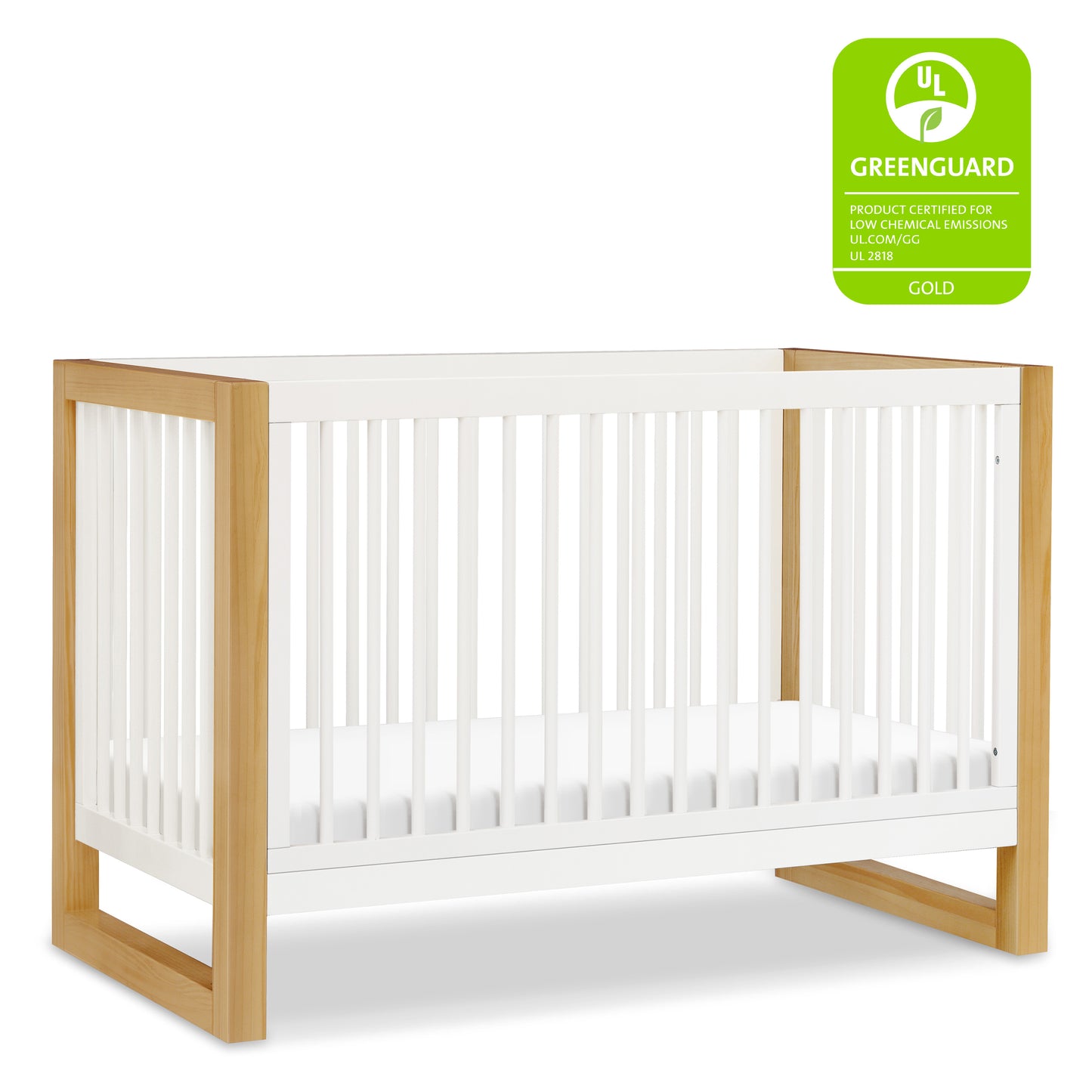 M23301RWHY,Nantucket 3-in-1 Convertible Crib w/Toddler Bed Conversion Kit in Warm White/Honey