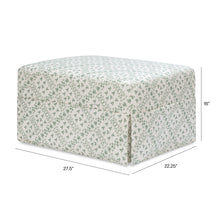 M21785GLT,Sarah Flint x Namesake Crawford Gliding Ottoman in Green Lattice Performance Eco-Weave