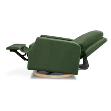 M22287FGVLB,Crewe Recliner and Swivel Glider in Forest Green Velvet w/Light Wood Base