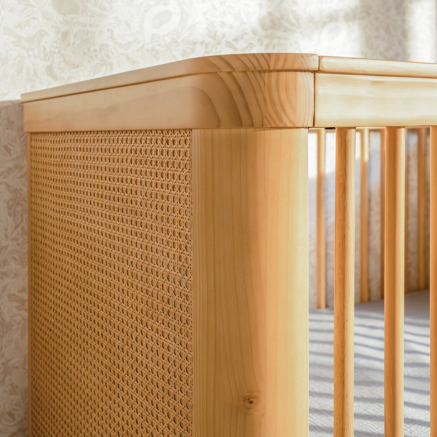 M23701HYHC,Marin with Cane 3-in-1 Convertible Crib in Honey and Honey Cane