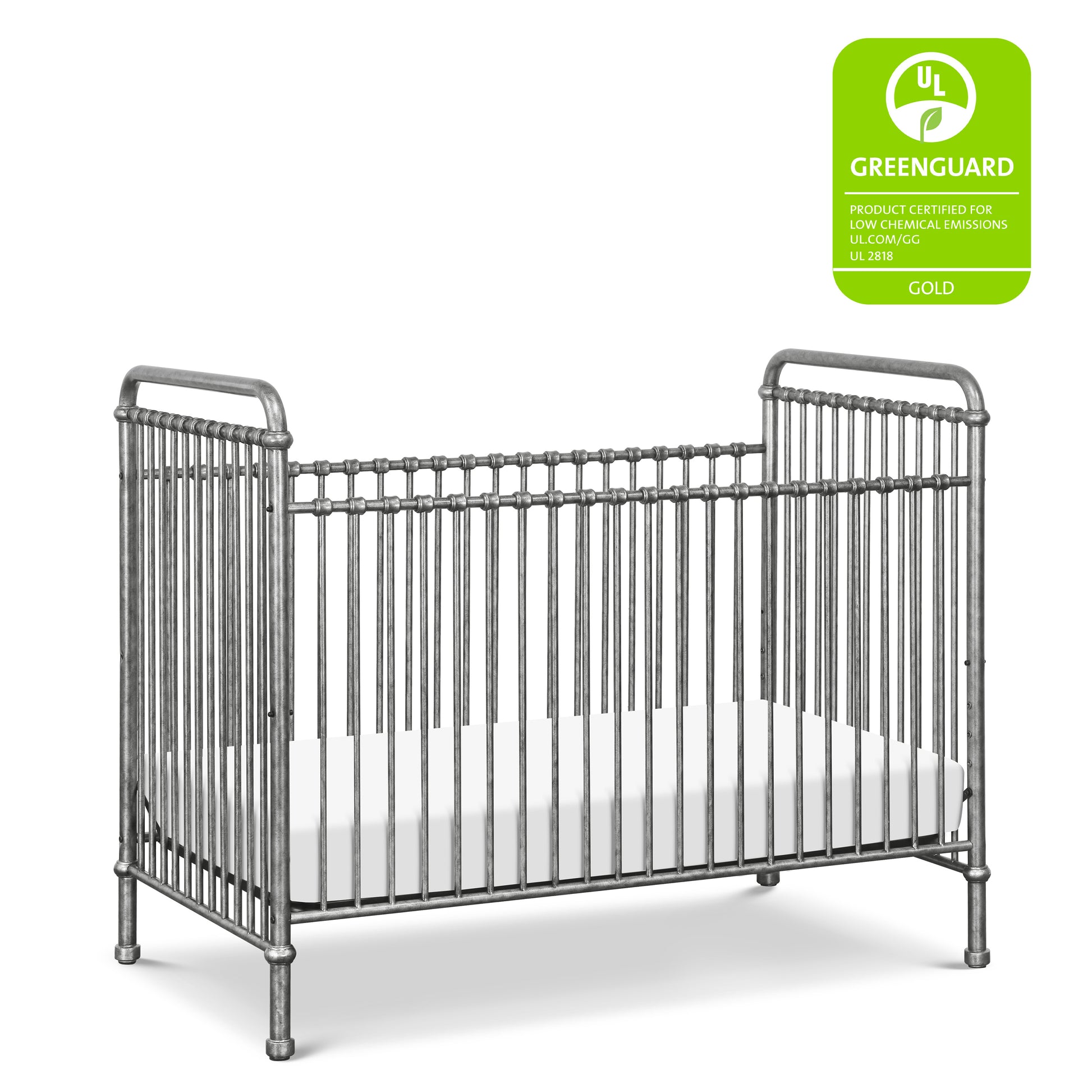 M15501VS,Abigail 3-in-1 Convertible Crib in Vintage Silver