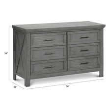 B14516WC,Emory Farmhouse 6-Drawer Dresser in Weathered Charcoal