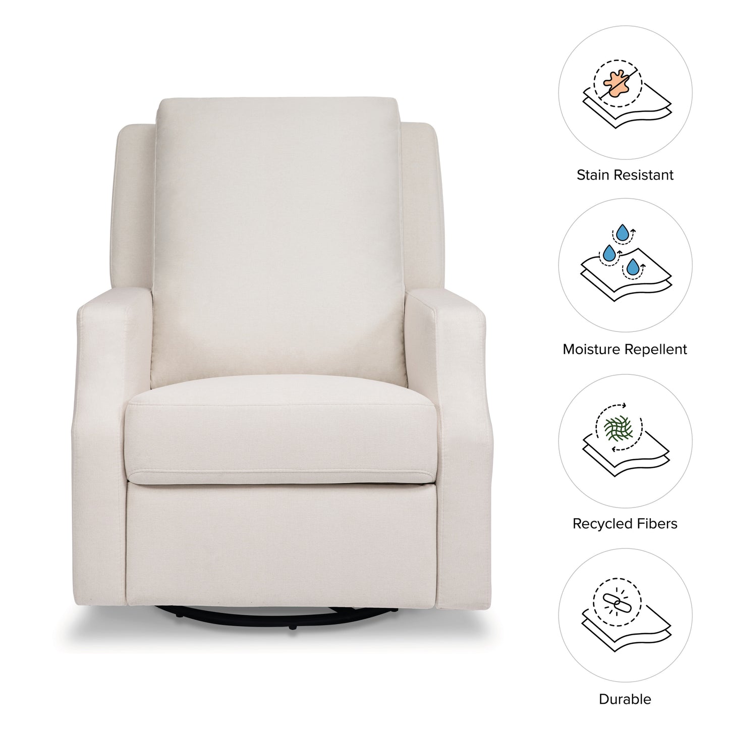 M22287PCMEW,Crewe Recliner and Swivel Glider in Performance Cream Eco-Weave