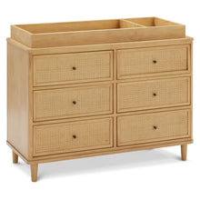 M23716HYHC,Marin with Cane 6 Drawer Assembled Dresser in Honey and Honey Cane